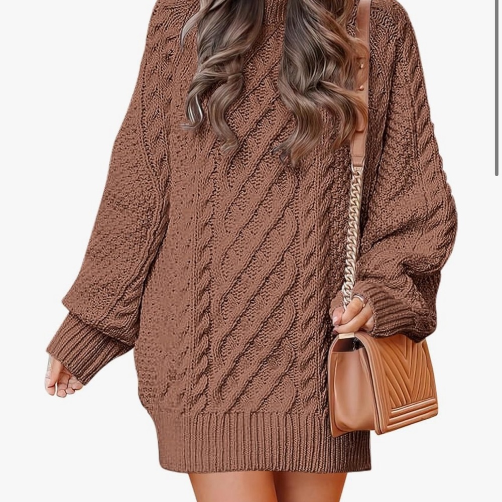 Cozy Brown Cable Knit Sweater